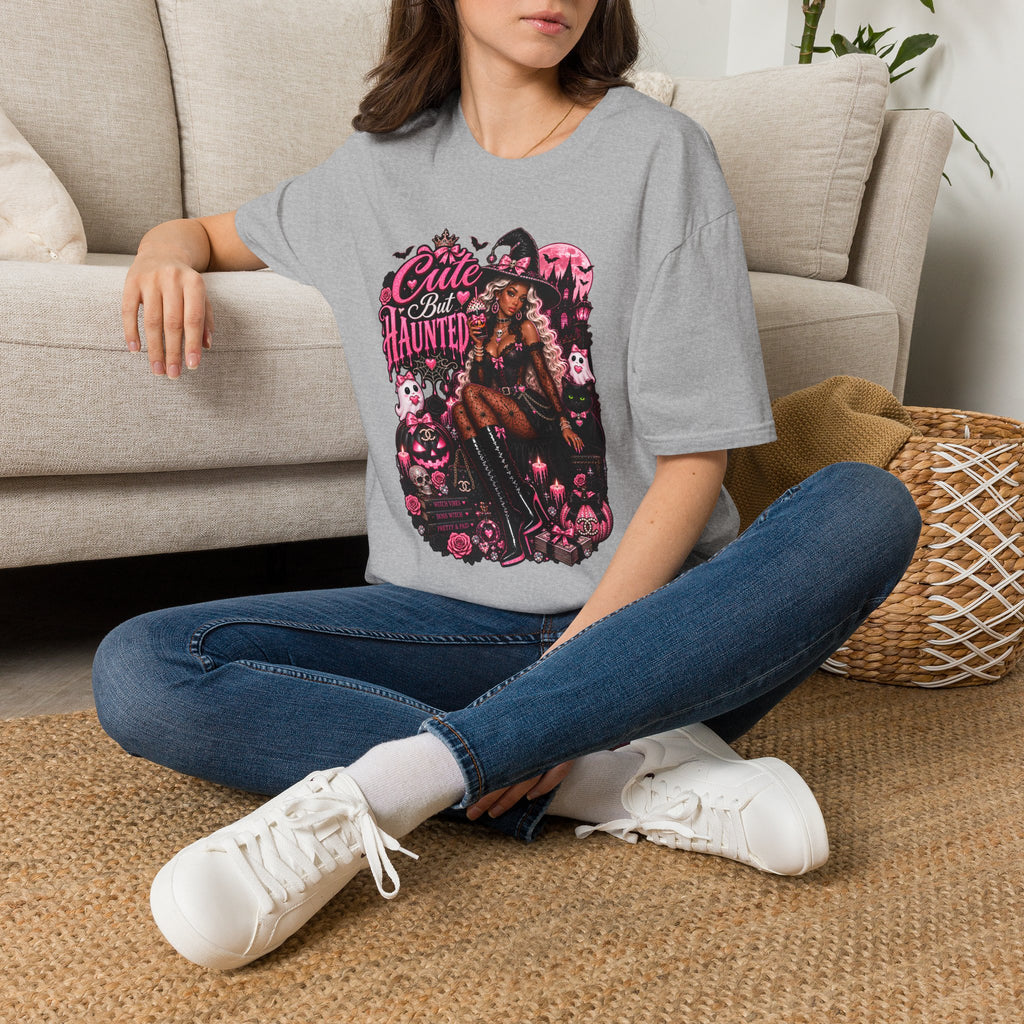 Cute But Haunted T-Shirt — Gothic Witch Halloween Graphic Tee