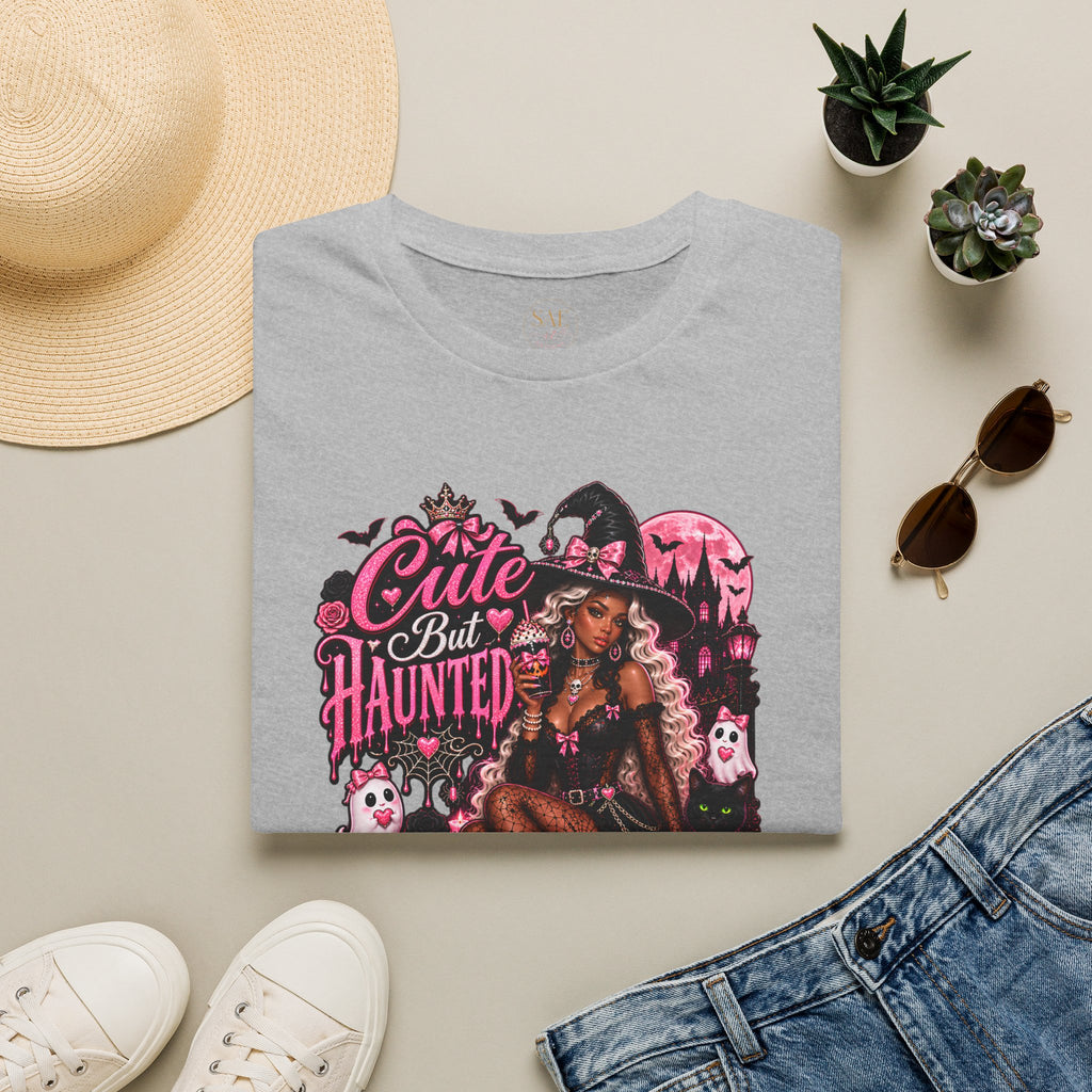 Cute But Haunted Witch T-Shirt — Gothic Pink Halloween Tee