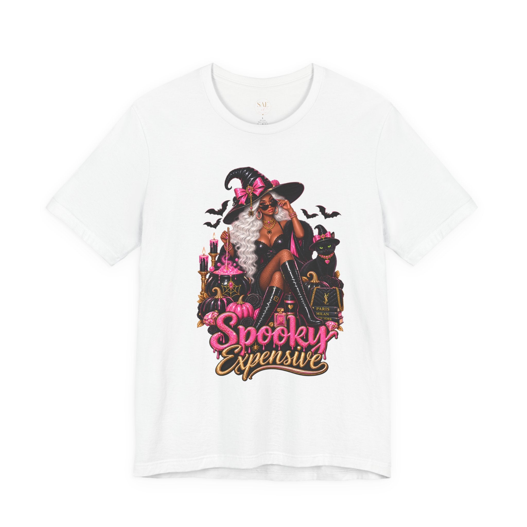 Spooky Expensive witch cat tee | T-Shirt