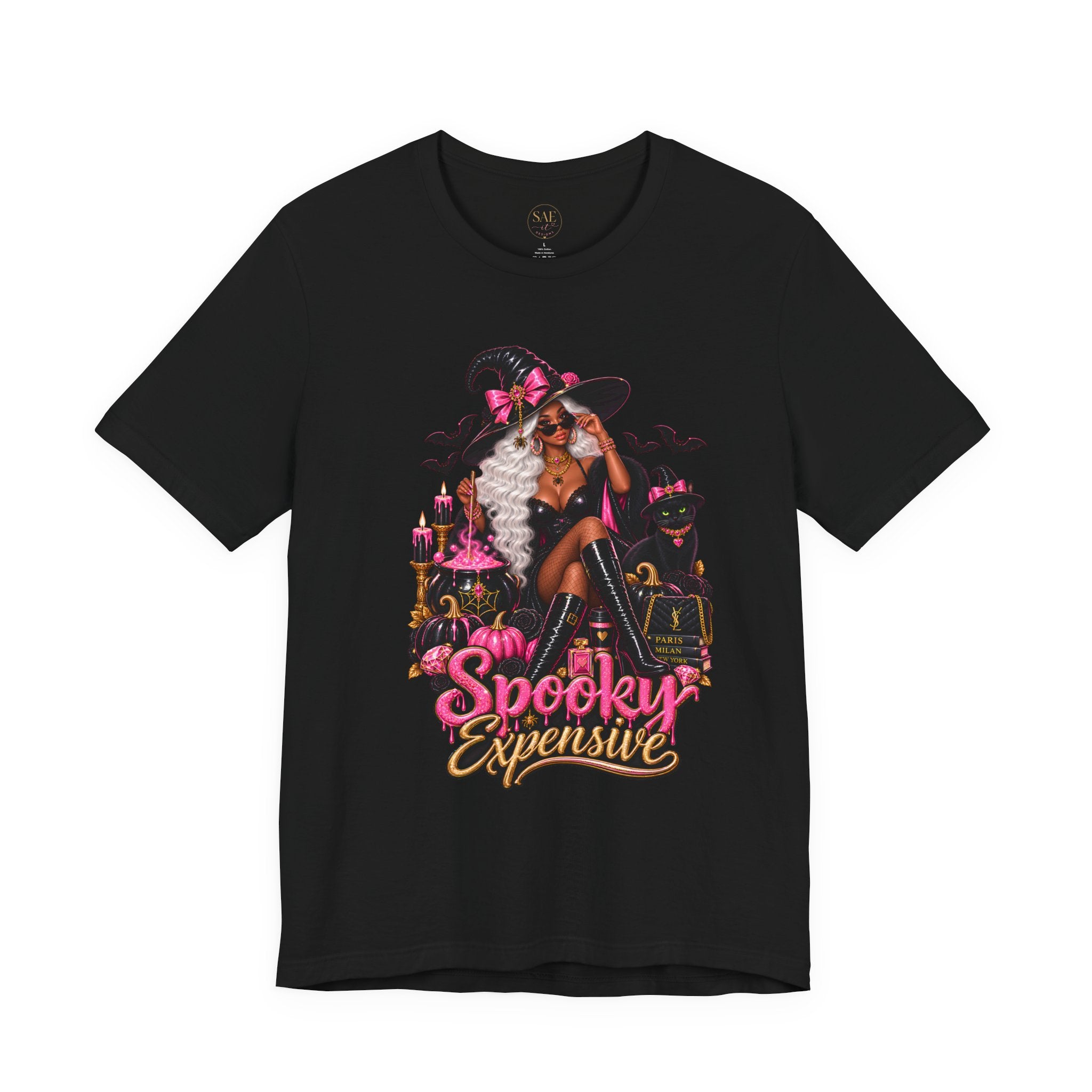 Spooky Expensive witch cat tee | T-Shirt