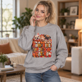 Puppies & Pumpkins  Sweatshirt – "Pumpkins Puppies & Lattes" Cute Autumn Frenchie & Pug Graphic