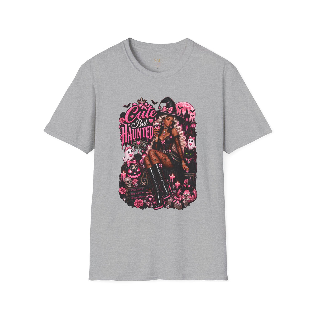 Cute But Haunted T-Shirt — Gothic Witch Halloween Graphic Tee