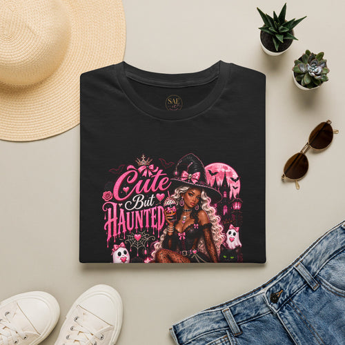 Cute But Haunted T-Shirt — Gothic Witch Halloween Graphic Tee