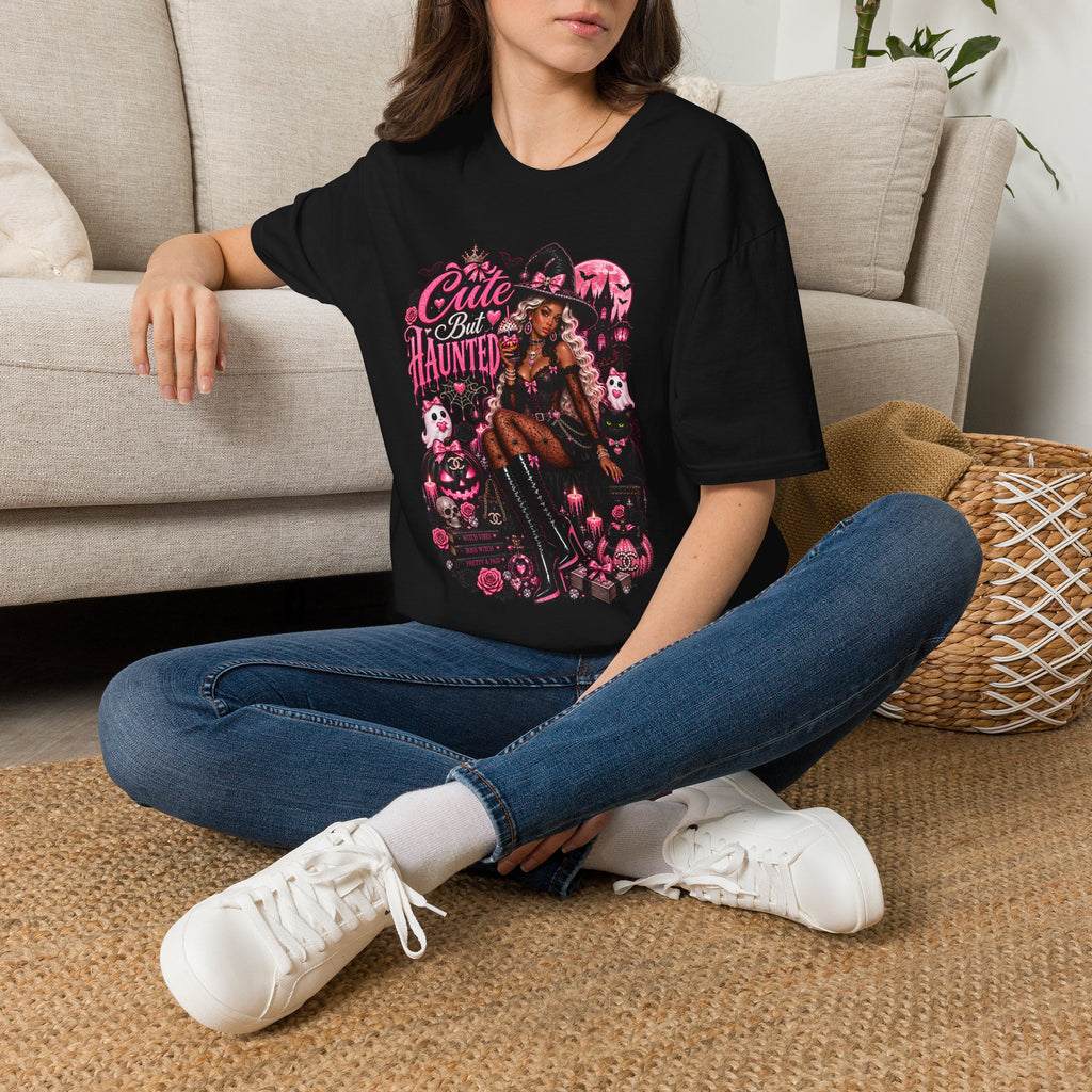 Cute But Haunted T-Shirt — Gothic Witch Halloween Graphic Tee